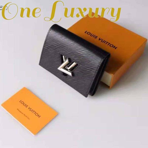 Replica Louis Vuitton Unisex Twist Compact Wallet Black Epi Grained Cowhide Leather 5