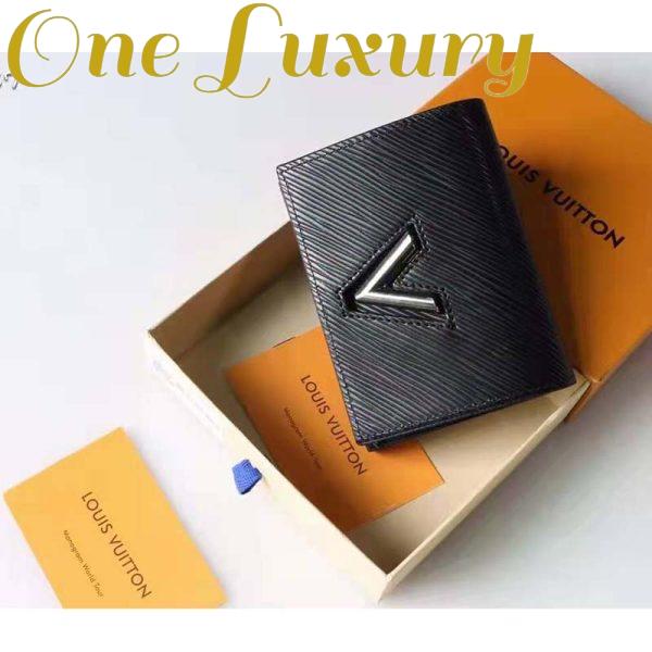 Replica Louis Vuitton Unisex Twist Compact Wallet Black Epi Grained Cowhide Leather 6