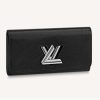 Replica Louis Vuitton Unisex Twist Compact Wallet Black Epi Grained Cowhide Leather 12