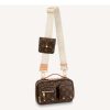 Replica Louis Vuitton Unisex Utility Phone Sleeve in Monogram Canvas Natural Cowhide Leather 20