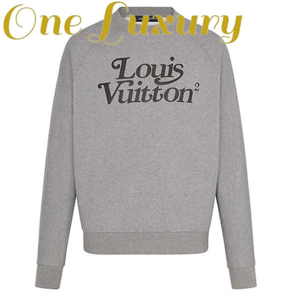 Replica Louis Vuitton LV Men Squared LV Sweatshirt LV2 Motif 100% Cotton-Grey 2
