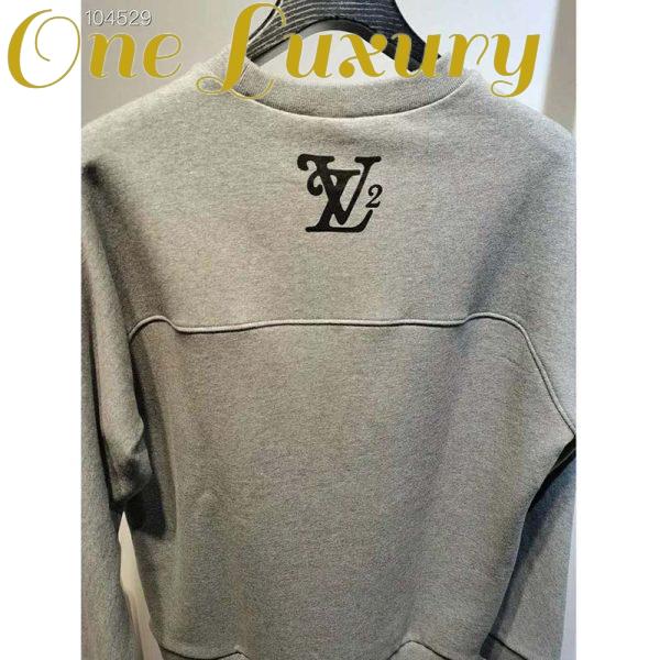 Replica Louis Vuitton LV Men Squared LV Sweatshirt LV2 Motif 100% Cotton-Grey 5