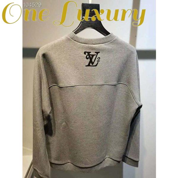 Replica Louis Vuitton LV Men Squared LV Sweatshirt LV2 Motif 100% Cotton-Grey 6