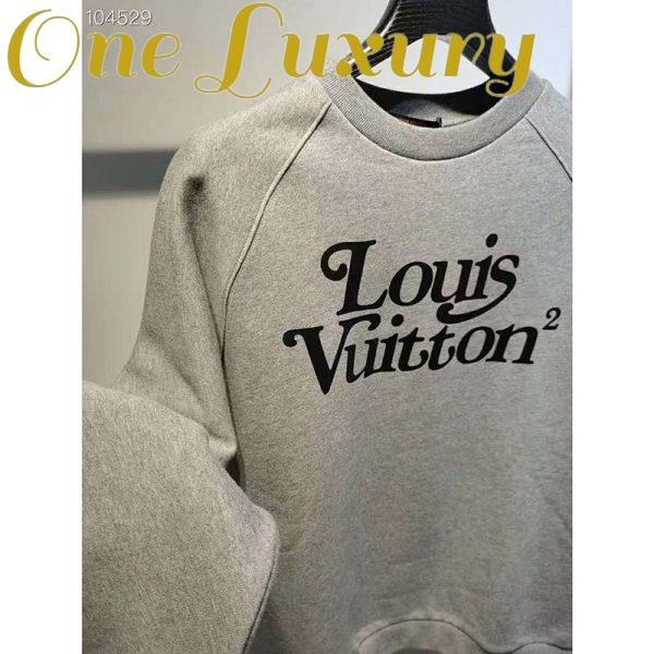 Replica Louis Vuitton LV Men Squared LV Sweatshirt LV2 Motif 100% Cotton-Grey 8