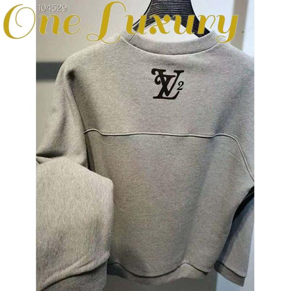 Replica Louis Vuitton LV Men Squared LV Sweatshirt LV2 Motif 100% Cotton-Grey 10