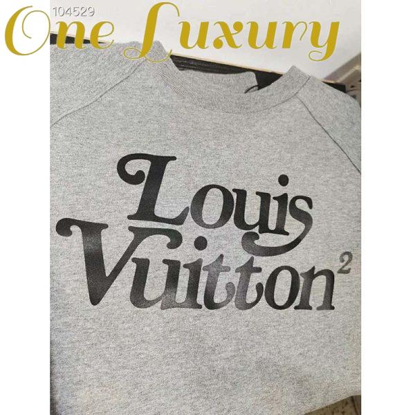 Replica Louis Vuitton LV Men Squared LV Sweatshirt LV2 Motif 100% Cotton-Grey 11
