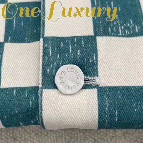 Replica Louis Vuitton LV Women Damier Denim Trunker Jacket Ocean Cotton Regular Fit 7