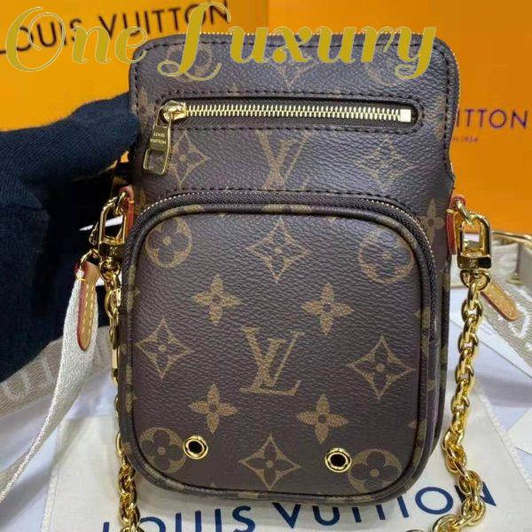 Replica Louis Vuitton Unisex Utility Phone Sleeve in Monogram Canvas Natural Cowhide Leather 9