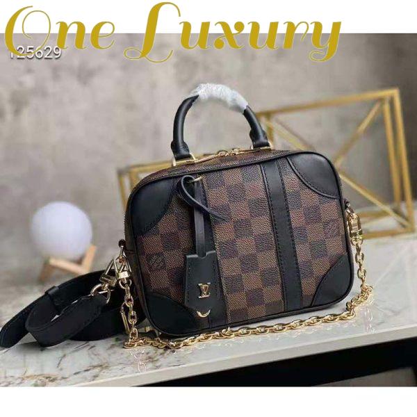 Replica Louis Vuitton Unisex Valisette Souple BB Handbag Black Damier Ebene Coated Canvas 3