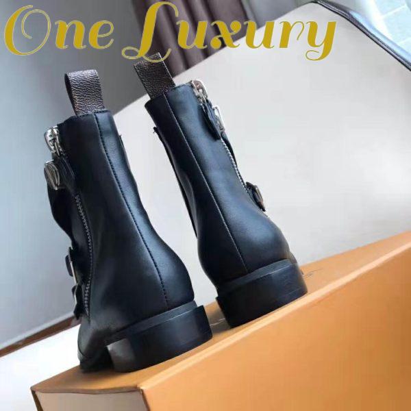 Replica Louis Vuitton LV Women Jumble Flat Ankle Boot in Calf Leather-Black 7