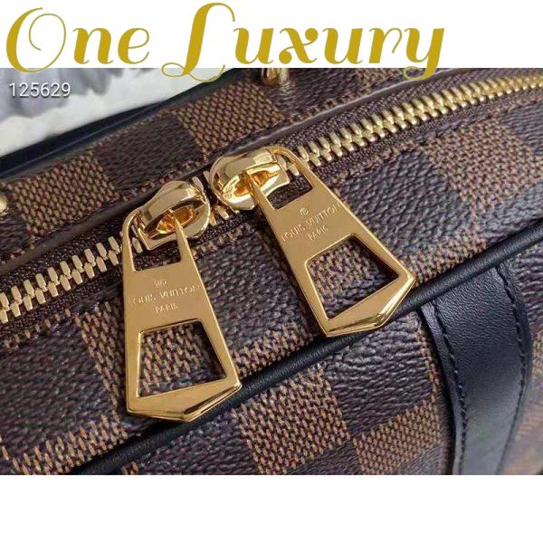 Replica Louis Vuitton Unisex Valisette Souple BB Handbag Black Damier Ebene Coated Canvas 11