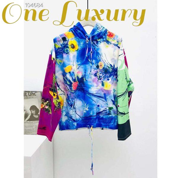Replica Louis Vuitton LV Women Flowers Poplin Patchwork Hoodie Cotton Multicolor Loose Fit 3