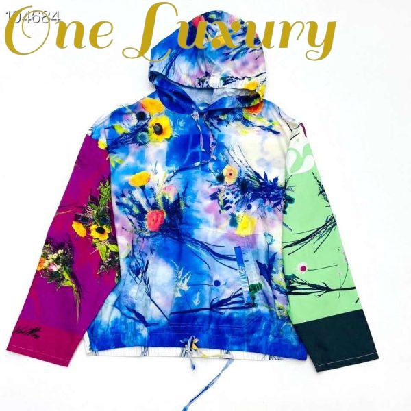 Replica Louis Vuitton LV Women Flowers Poplin Patchwork Hoodie Cotton Multicolor Loose Fit 4