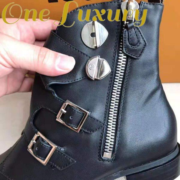 Replica Louis Vuitton LV Women Jumble Flat Ankle Boot in Calf Leather-Black 11