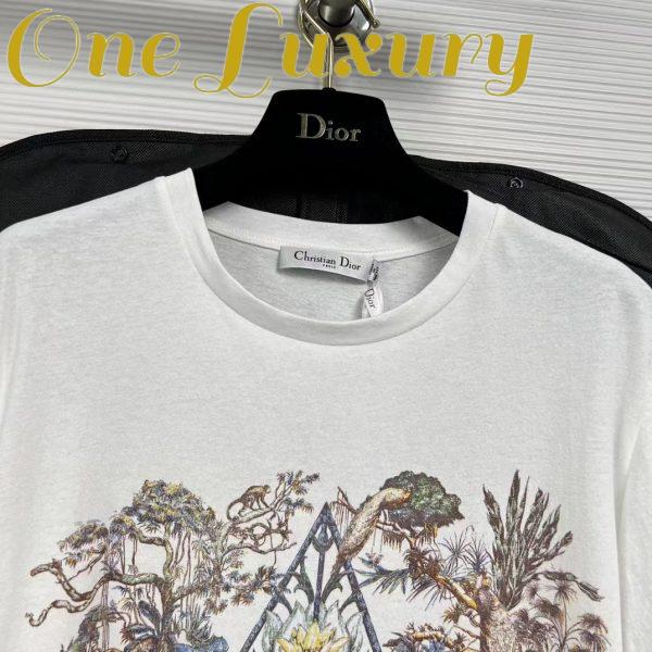 Replica Dior Women CD T-Shirt White Cotton Linen Jersey Multicolor Étoile De Voyage Motif 8