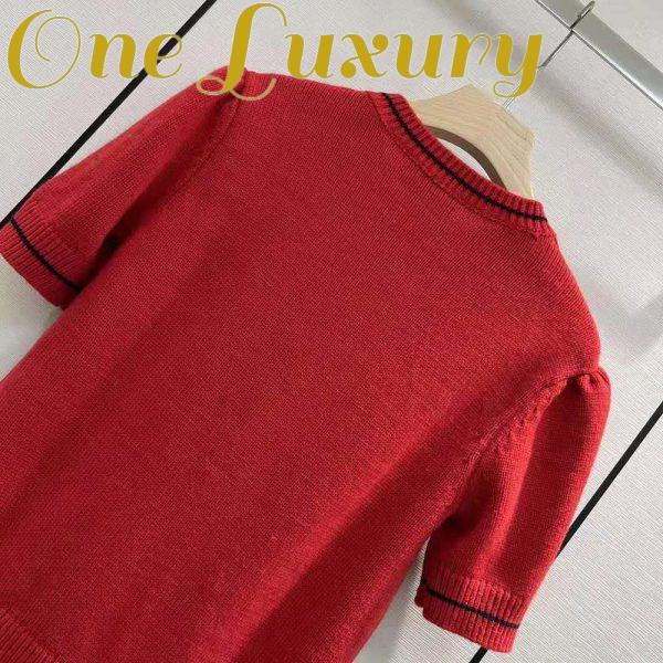 Replica Dior Women Christian Dior Short-Sleeved Sweater Red Cashmere and Wool Knit 7