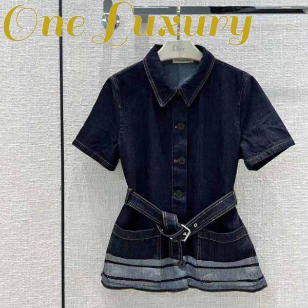 Replica Dior Women Denim Couture Short-Sleeved Belted Jacket 3