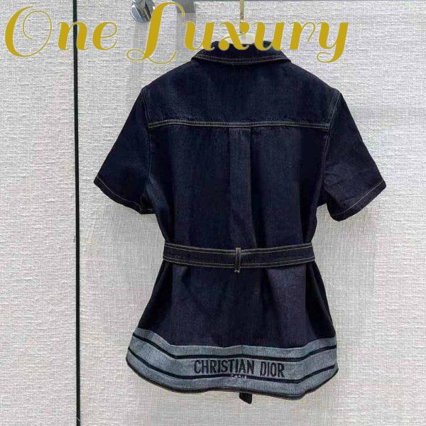 Replica Dior Women Denim Couture Short-Sleeved Belted Jacket 4