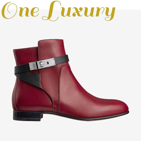 Replica Hermes Women Shoes Neo Ankle Boot-Maroon 2