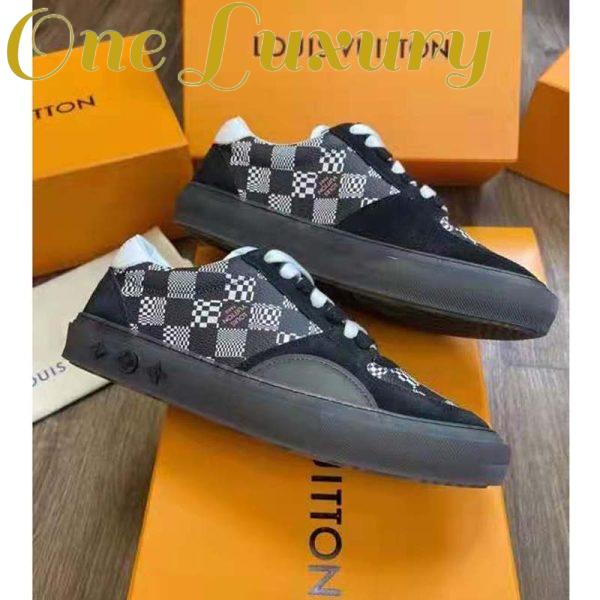 Replica Louis Vuitton LV Unisex LV Ollie Sneaker Black Damier Canvas and Suede Calf Leather 3