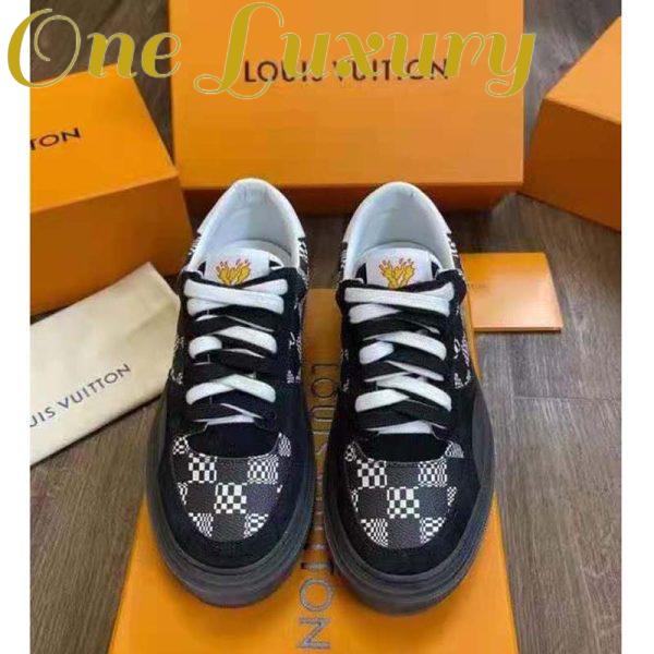 Replica Louis Vuitton LV Unisex LV Ollie Sneaker Black Damier Canvas and Suede Calf Leather 5