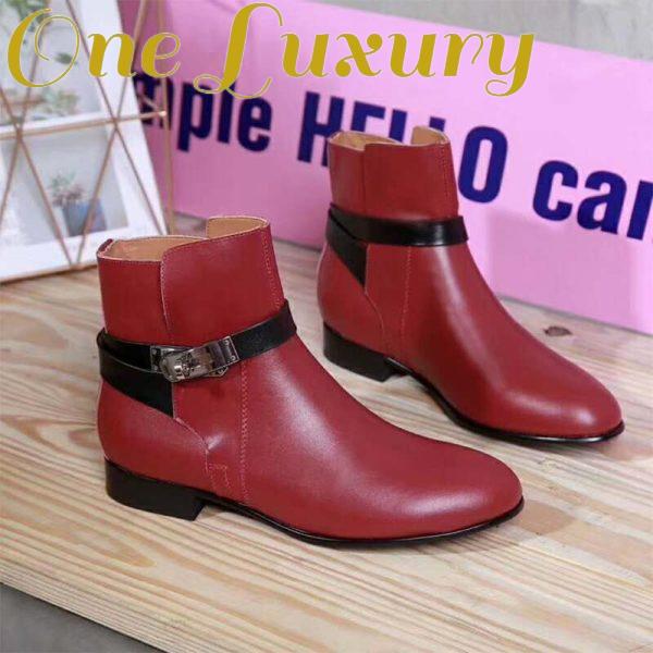 Replica Hermes Women Shoes Neo Ankle Boot-Maroon 4