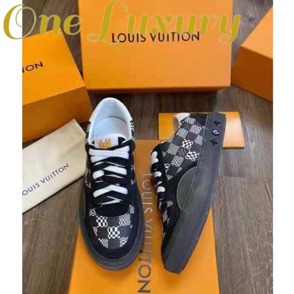 Replica Louis Vuitton LV Unisex LV Ollie Sneaker Black Damier Canvas and Suede Calf Leather 6