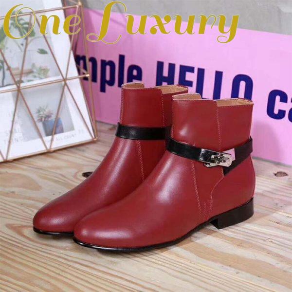 Replica Hermes Women Shoes Neo Ankle Boot-Maroon 5