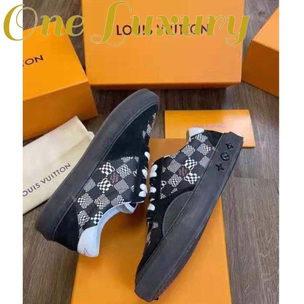 Replica Louis Vuitton LV Unisex LV Ollie Sneaker Black Damier Canvas and Suede Calf Leather 7