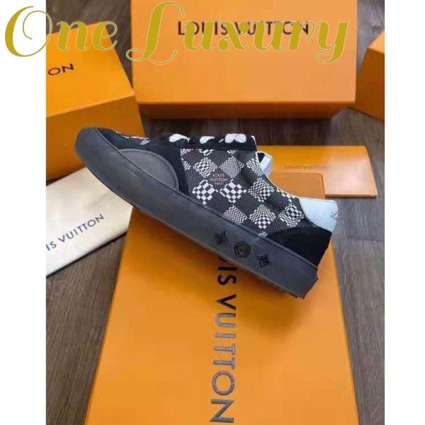 Replica Louis Vuitton LV Unisex LV Ollie Sneaker Black Damier Canvas and Suede Calf Leather 8