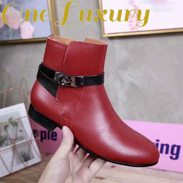 Replica Hermes Women Shoes Neo Ankle Boot-Maroon 7