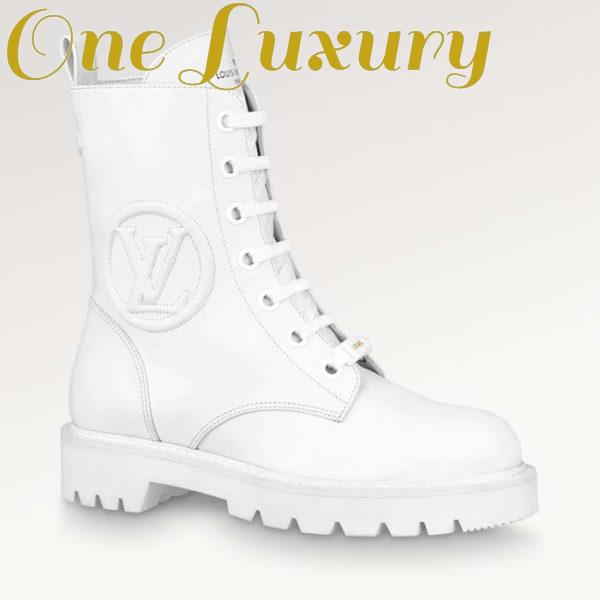 Replica Louis Vuitton LV Unisex Territory Flat Ranger White Calf Leather Circle