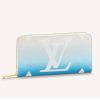 Replica Louis Vuitton Unisex Zippy Wallet Mist Gray Monogram Coated Canvas Cowhide Leather 13
