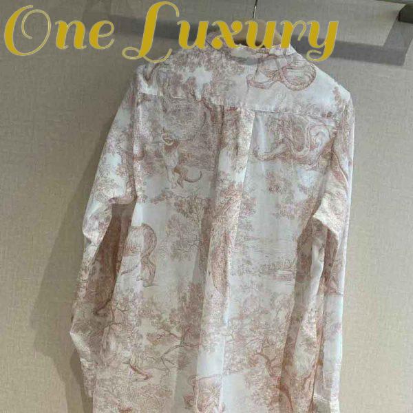 Replica Dior Women Long Blouse Rose Des Vents Cotton Voile with Toile de Jouy Motif 6