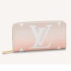 Replica Louis Vuitton Unisex Zippy Wallet Mist Gray Monogram Coated Canvas Cowhide Leather