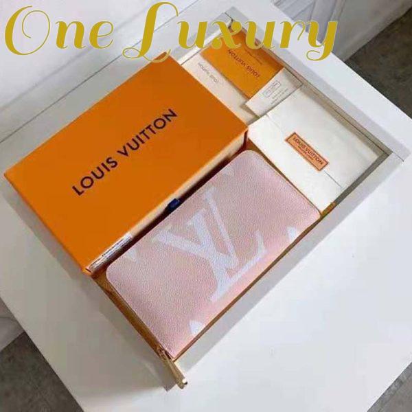 Replica Louis Vuitton Unisex Zippy Wallet Mist Gray Monogram Coated Canvas Cowhide Leather 4