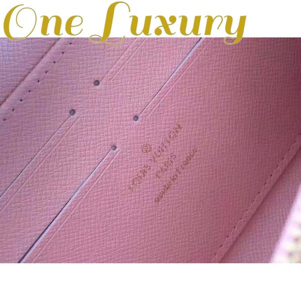 Replica Louis Vuitton Unisex Zippy Wallet Mist Gray Monogram Coated Canvas Cowhide Leather 11