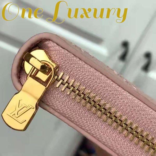 Replica Louis Vuitton Unisex Zippy Wallet Pink Monogram Empreinte Embroidered Cowhide Leather 8