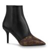 Replica Louis Vuitton LV Women Cherie Ankle Boot Calf Leather Patent Monogram Canvas