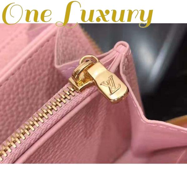 Replica Louis Vuitton Unisex Zippy Wallet Pink Monogram Empreinte Embroidered Cowhide Leather 9