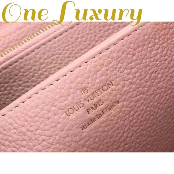 Replica Louis Vuitton Unisex Zippy Wallet Pink Monogram Empreinte Embroidered Cowhide Leather 11