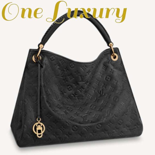 Replica Louis Vuitton Women Artsy MM Handbag Black Monogram Empreinte Embossed Supple Grained Cowhide