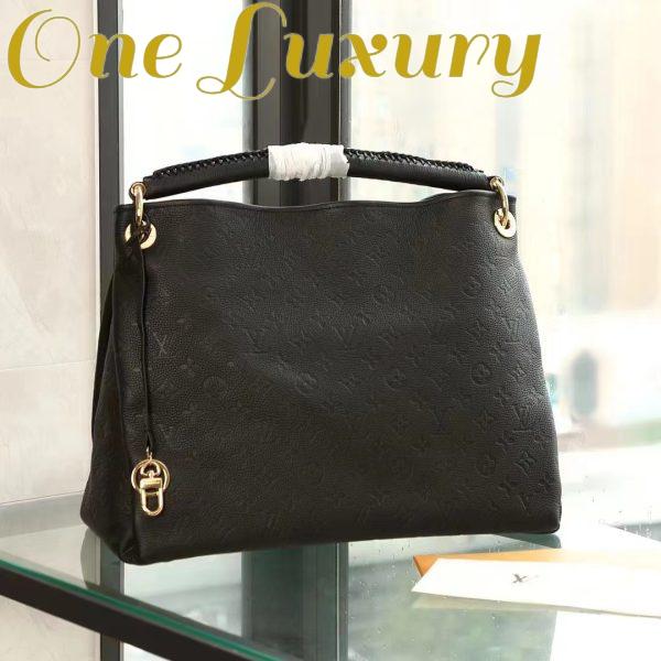 Replica Louis Vuitton Women Artsy MM Handbag Black Monogram Empreinte Embossed Supple Grained Cowhide 3