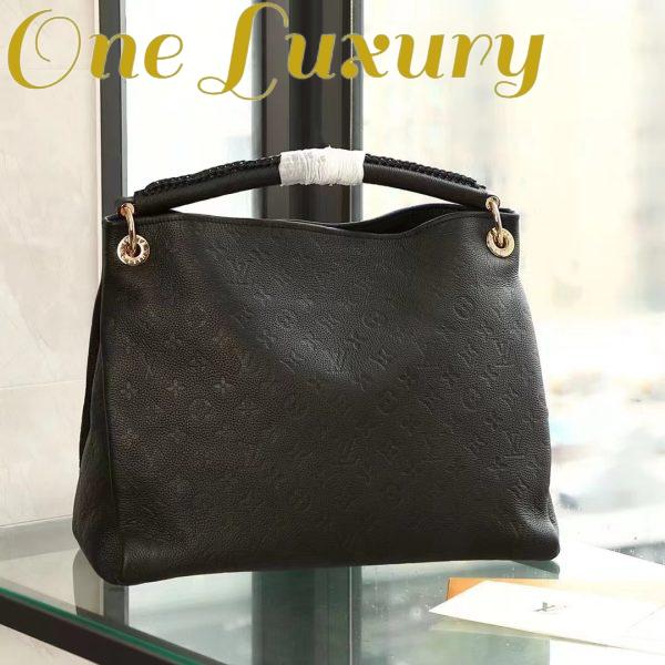 Replica Louis Vuitton Women Artsy MM Handbag Black Monogram Empreinte Embossed Supple Grained Cowhide 4
