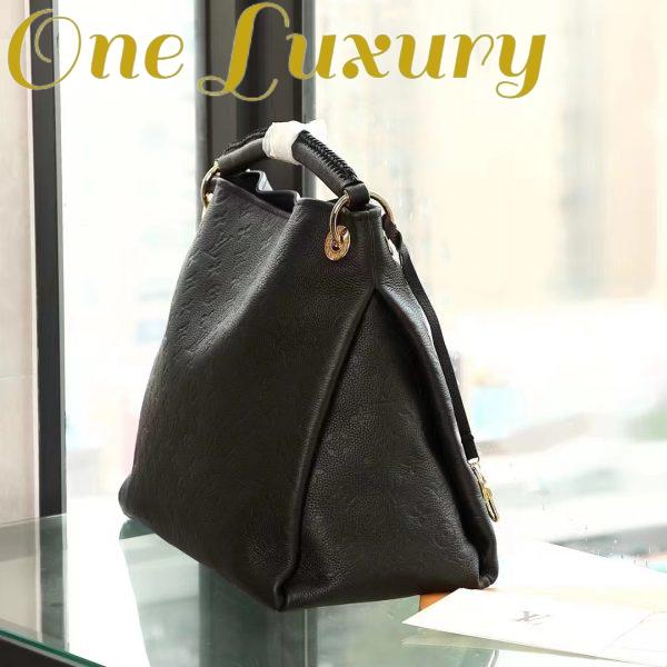 Replica Louis Vuitton Women Artsy MM Handbag Black Monogram Empreinte Embossed Supple Grained Cowhide 6