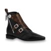 Replica Louis Vuitton LV Women Downtown Ankle Boot Black Embossed Calf Leather Leather Outsole 8