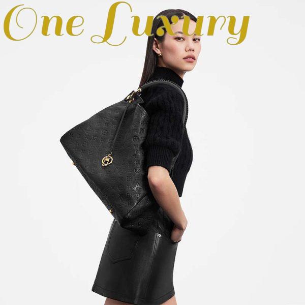 Replica Louis Vuitton Women Artsy MM Handbag Black Monogram Empreinte Embossed Supple Grained Cowhide 12