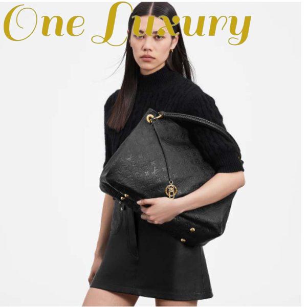Replica Louis Vuitton Women Artsy MM Handbag Black Monogram Empreinte Embossed Supple Grained Cowhide 13