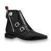 Replica Louis Vuitton LV Women Jumble Flat Ankle Boot in Calf Leather and Patent Monogram Canvas-Black 12