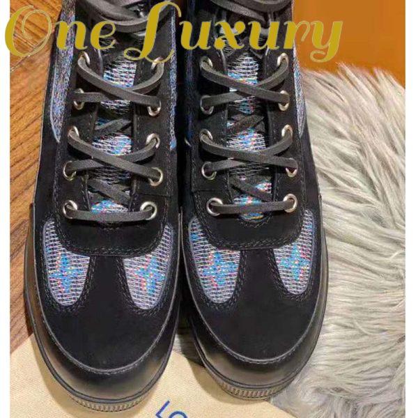 Replica Louis Vuitton LV Women Laureate Platform Desert Boot in Calf Leather with Monogram Canvas-Blue 8
